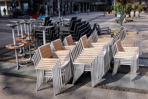 Essen, North Rhine-Westphalia, Germany - Deserted shopping streets during the second lockdown,