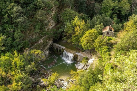 River in the Val Nervia valley, Regional nature park Park of the Ligurian Alps near Rocchetta