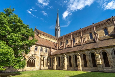 Inner courtyard of Maulbronn Monastery, Maulbronn, Baden-Württemberg, Germany, Europe