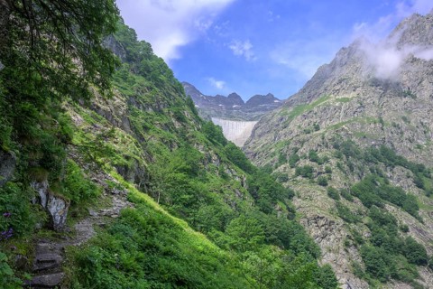 Lago del Chiotas dam, Entracque, province of Cuneo, Italy, Europe