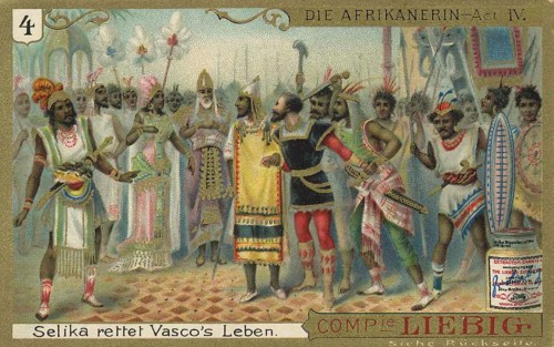 Picture series Vasco de Gama, The African Woman by Giacomo Meyerbeer, Selika saves Vasco's life,