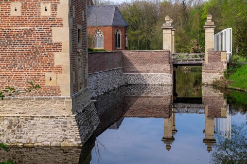Moated castle Hülshoff, Havixbeck, Münsterland, North Rhine-Westphalia, Germany, Europe