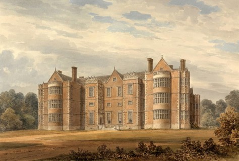 South East View of Burton Agnes, Yorkshire, England, digitally restored reproduction of a