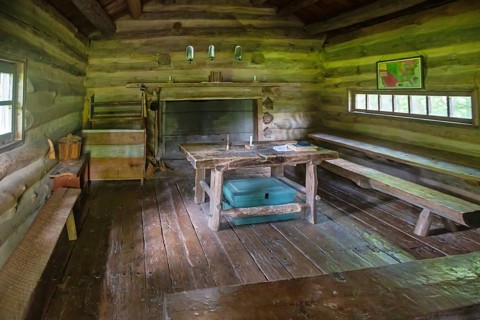 Petersburg, Illinois - The church and schoolhouse at Lincoln's New Salem State Historic Site. The