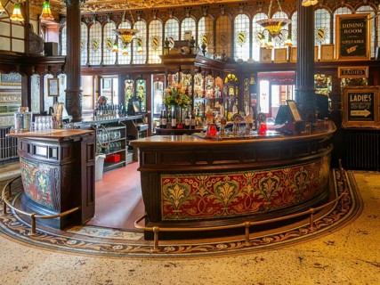 Grade 1 listed interior of the Philharmonic Dining Rooms public house, Hope Street, Liverpool,