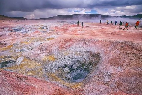 Field Sol de Mañana with boiling mud, Eduardo Avaroa Andean Fauna National Reserve, Potosi,