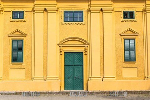 Detail of the horse stable building. Led nice castle (lednice zamek) is built in the 13th century