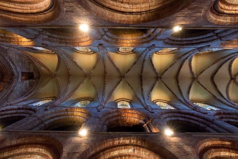 12th century St Magnus Cathedral, oldest cathedral in Scotland and most northerly cathedral in the