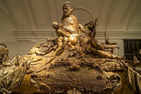 Sarcophagus of Emperor Charles VI in the Capuchin Crypt in Vienna, Austria, Europe