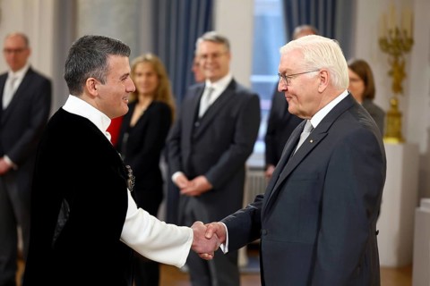 Nasimi Aghayev Azerbaijan is received by Frank-Walter Steinmeier (President of the Federal Republic