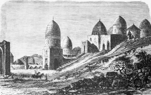 Timur Palace from the Timurid dynasty in Samarkand, Islamic architecture, domed building,