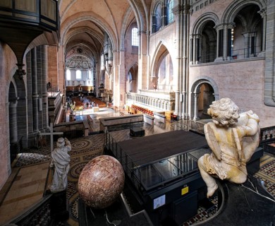 Interior view of Trier Cathedral. UNESCO World Heritage Roman monuments, St Peter's Cathedral and