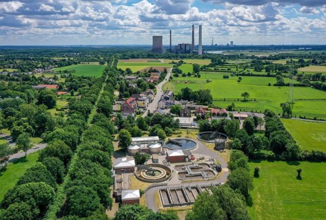 Voerde, Lower Rhine, North Rhine-Westphalia, Germany, Voerde wastewater treatment plant, wastewater