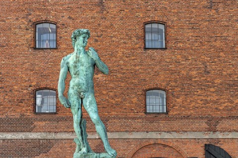 Replica of Michelangelo's David at Langelinie Pier in Copenhagen, Denmark, Europe