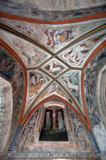 Ceiling fresco around 1445, in the vestibule of St Martin's Church, Gothic basilica, completed