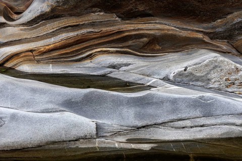 Rocks, rock structures, Verzasca River, near Lavertezzo, Verzasca Valley, Valle Verzasca, Canton