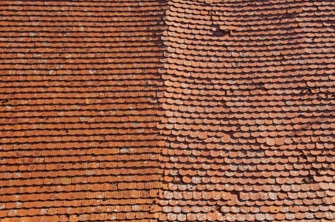 Plain tile roof panels, Germany, Europe