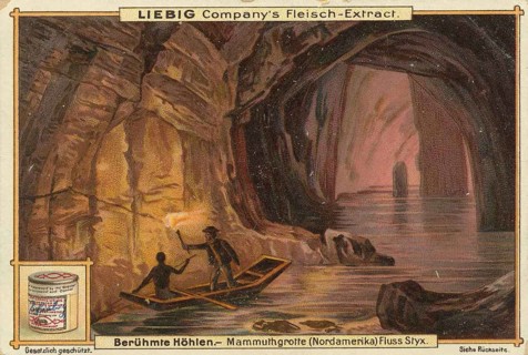Picture series Famous Caves, Mammoth Grotto, River Styx, America, Liebig picture, digitally