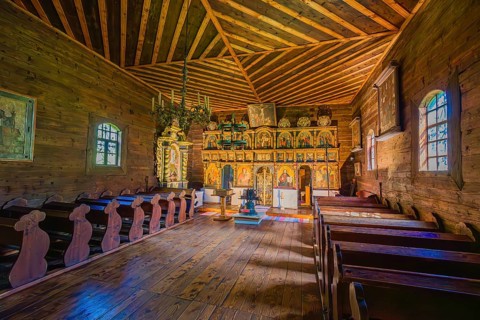 Open-air museum Stará Lubovna, Slovakia Wooden church of the Archangel Michael