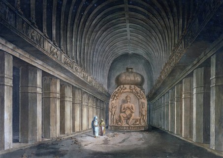 Stupa, Buddha statue, Cave No. 10, Viswakarma Temple, Ellora Caves, UNESCO World Heritage Site,