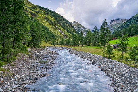 Stream in the Dorfertal valley, Kalser Tauern, Hohe Tauern National Park, Kals am Großglockner,