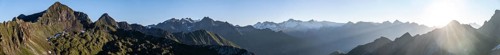 Alpine panorama, view from the Bachlenkenkopf, high mountains, summit of the Venediger group,