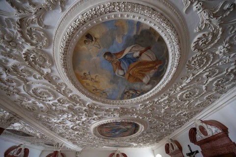 17th century stucco and frescoes, in the Dominican convent of Wettenhausen, 12th century,