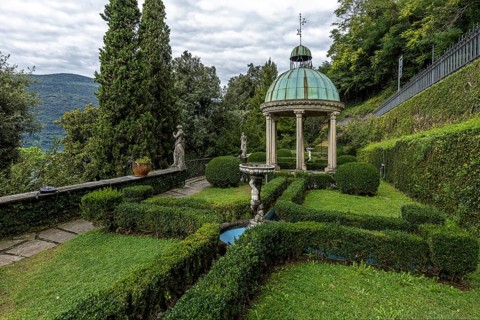 Temple of the SoScherrer Park, Parco Scherrer, Morcote, Lake Lugano, Lago di Lugano, Canton Ticino,