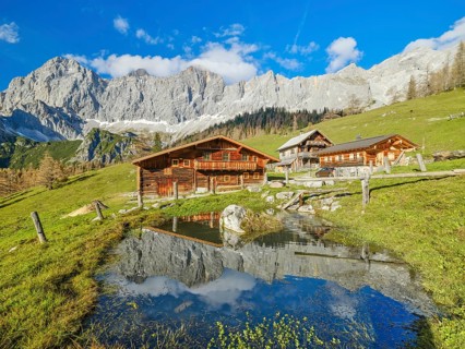 Neustattalm am Dachstein, alpine pasture, Dachstein, Dachstein mountains, Dachstein south face,