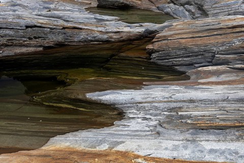 Rocks, rock structures, Verzasca River, near Lavertezzo, Verzasca Valley, Valle Verzasca, Canton