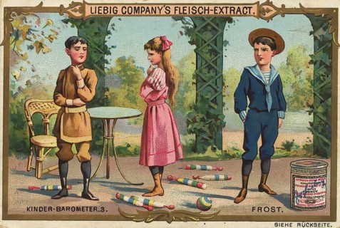 Picture series Children's barometer, 3, Frost, imaginary children, Liebig picture, digitally