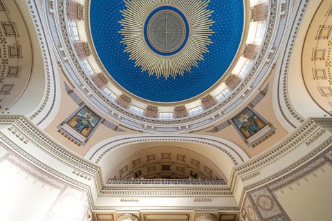 Dome of the Karl Borromäus Church at the Vienna Central Cemetery, Vienna, Austria, Europe