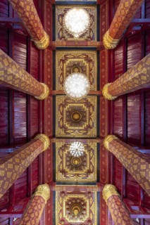 Cassette ceiling in the ubosot of Wat Na Phra Men, also Wat Na Phra Meru, a Buddhist temple