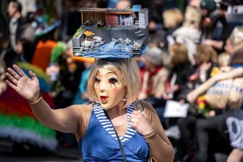 Participants dressed up as jesters from the guest canton of Schwyz, jesters' symposium of the