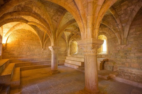 Ribbed vault in the chapter house, Romanesque Cistercian abbey of Le Thoronet, Département Var,