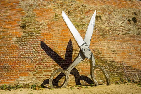 Berblinger sculpture, Tailor of Ulm, by Johannes Pfeiffer, Ulm, Baden-Württemberg, Germany, Europe