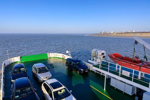 Ferry Frisia II off the coast of Norderney, Lower Saxony, Germany, Europe