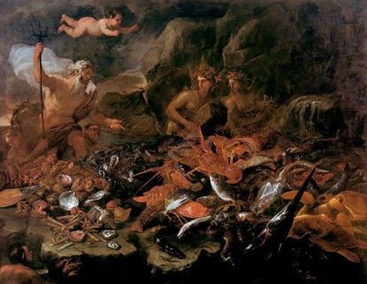 The riches of the sea with Neptune, tritons and two nereids (1684), painting by Luca Giordano