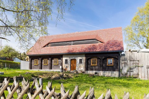 Half-timbered house in Neugersdorf, Oberlausitzer Bergland, Saxony, Germany, Europe
