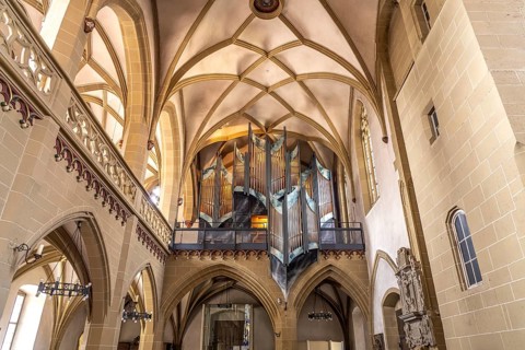Organ of the Catholic parish church of St John the Baptist in Kitzingen, Lower Franconia, Bavaria,