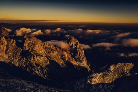 Sunrise hike on the Hochplatte near Halblech in the Ammergau Alps, Ammergebirge in the Allgäu,