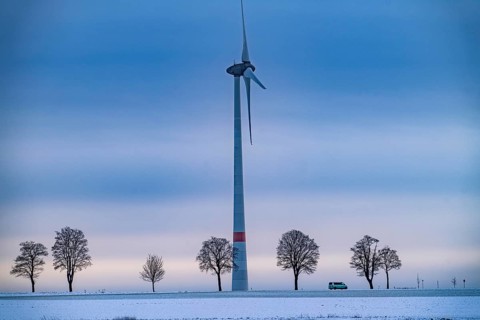 Wind farm, north of Lichtenau, self-proclaimed energy town, over 190 wind turbines and over 1200