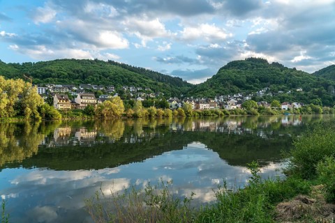 Sehl district on the Moselle in Cochem, Rhineland-Palatinate, Germany, Europe