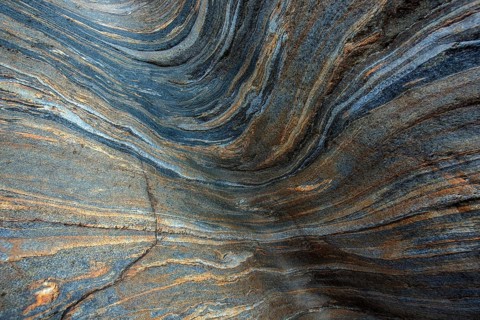 Rock structures in the Verzasca River, near Lavertezzo, Canton Ticino, Switzerland, Europe