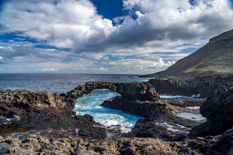 The Charco Manso rock arch, El Hierro, Canary Islands, Spain, Europe
