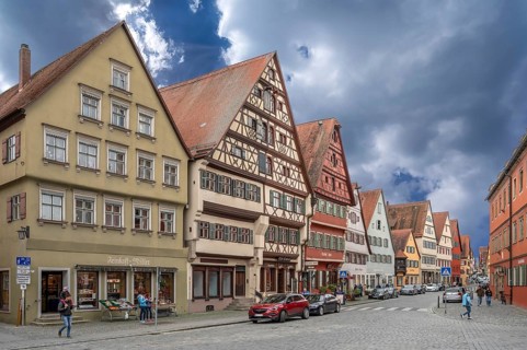 Historic residential and commercial buildings, Dinkelsbühl, Bavaria, Germany, Europe