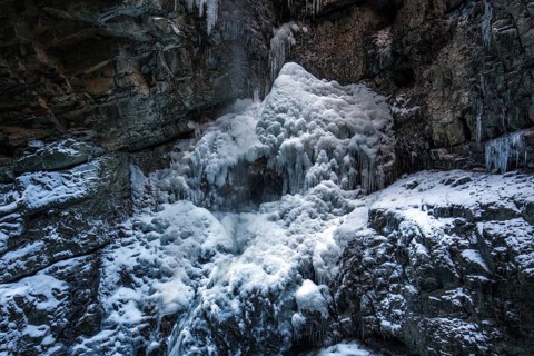 Winter, ice, icy waterfall in the Breitachklamm, near Oberstdorf, Oberallgäu, Allgäu, Bavaria,