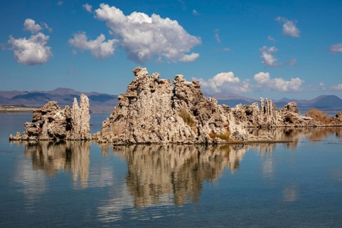 Lee Vining, California - Tufa towers in Mono Lake. The lake has no outlet, which makes it highly