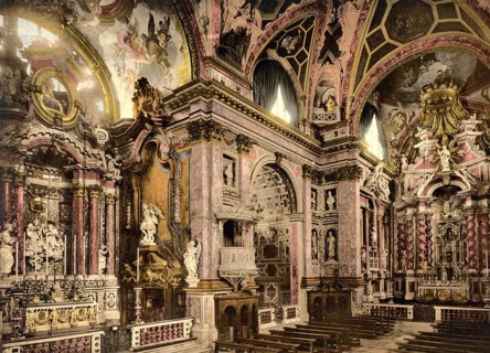 Interior view of Santa Maria di Nazareth, a Roman Catholic Carmelite church. It is also called