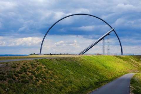 Herten, Ruhr area, North Rhine-Westphalia, Germany - Horizon observatory on the Hoheward spoil tip,